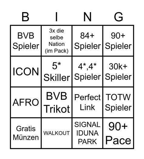 fifa bingo ideas
